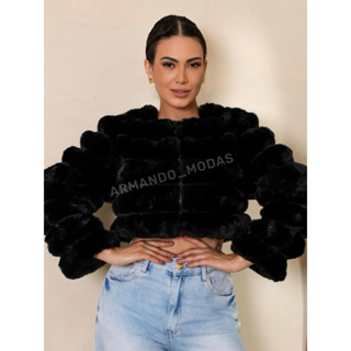 Puffer Teddy de Pelinho premium em Oferta na Shopee