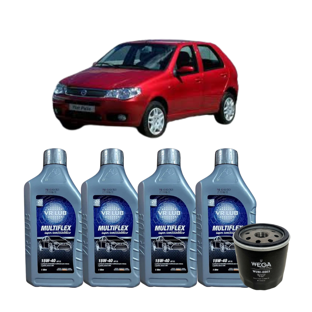 Kit Revisão Troca Oleo Fiat Palio Todas Motorizações 1996 a 2017 3 a 5 Litros + Filtro Wega