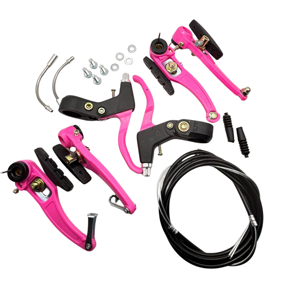 Jogo Freio Bike V-Brake Maçaneta Nylon Rosa Aço Yd-V09 110Mm em Oferta na Shopee