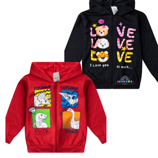 2 casaco moletom menina menino capuz ziper infantil juvenil em Oferta na Shopee