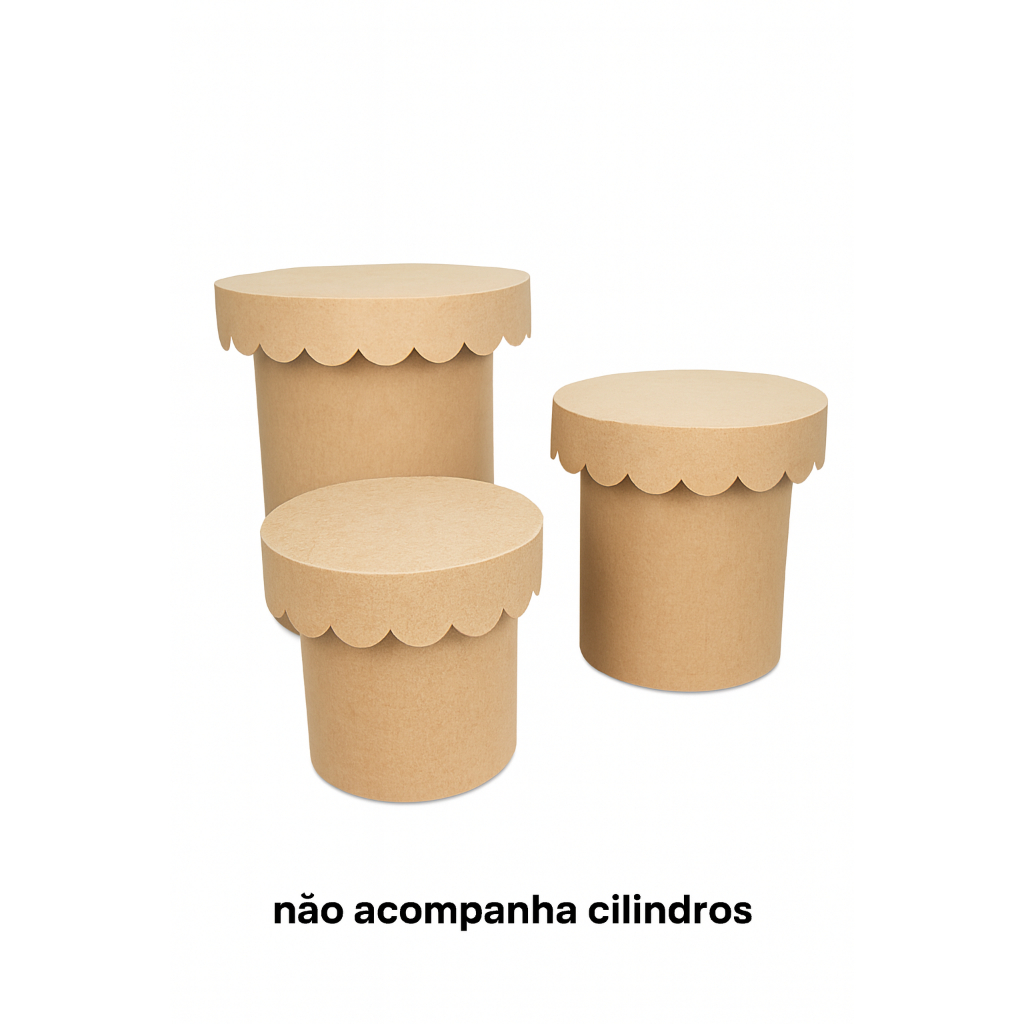 Trio Tampos Babado Para Cilindros Padrão Decoração MDF Festas em Oferta na Shopee