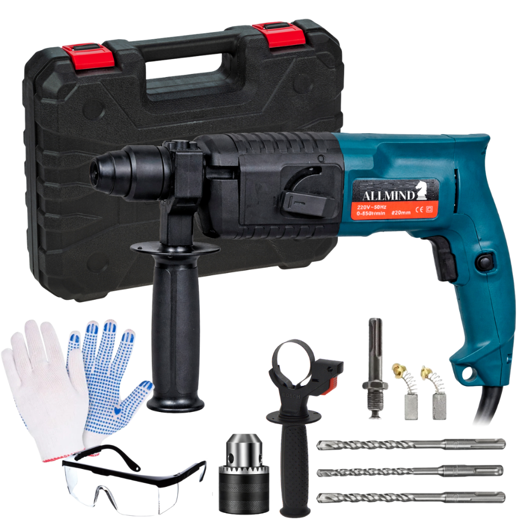 Martelete Rotatorio Furadeira de Impacto 3kg 1000w Tipo Bosch Semi Profissional Maleta e Acessorios em Oferta na Shopee