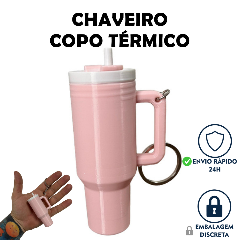 Chaveiro Porta Suplemento Copo Térmico Mini Garrafa para Creatina Pré Treino Academia