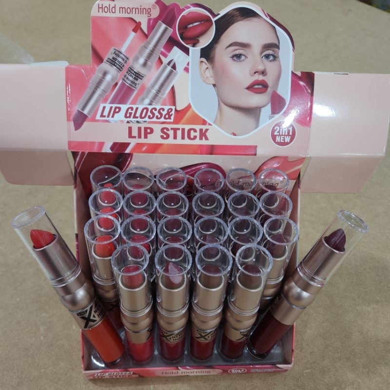 kit 24 peças Batom Matte e Gloss Lip stick hold lips em Oferta na Shopee