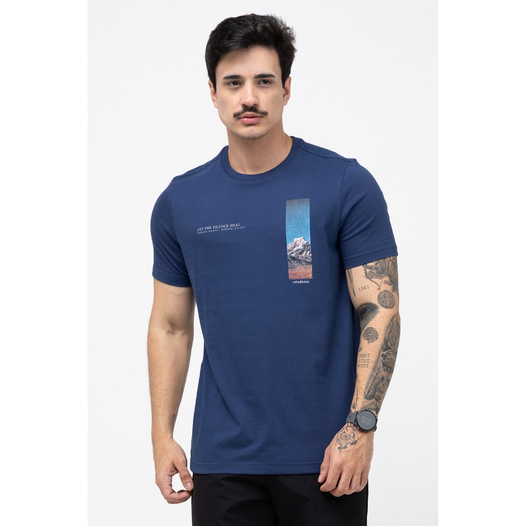 Imagem Camiseta Básica Casual Masculina 100% Algodão Estampada Confortável Macia Promoção