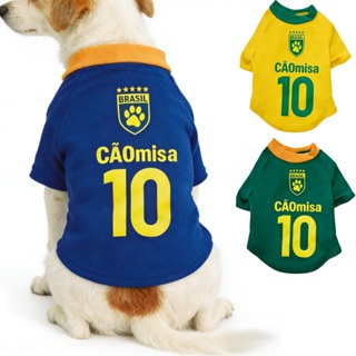 Roupa para Pet Cachorro Camisa de Futebol Time Respirável Cães e Gatos Confortável Regata Médio/Pequeno em Oferta na Shopee