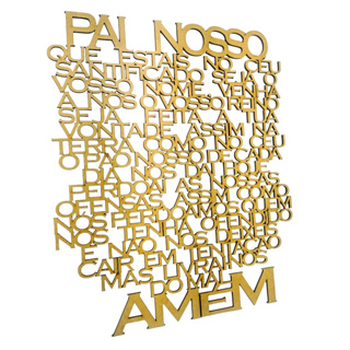 Palavra Oração do Pai Nosso Decoração em MDF Cru em Oferta na Shopee