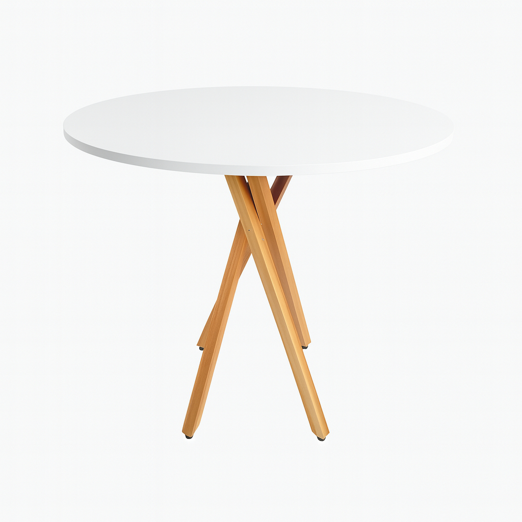 Mesa de Jantar Redonda Quadrada 80cm Preta, Marron, Branca - Madeira Cozinha Sala de Jantar Moderna