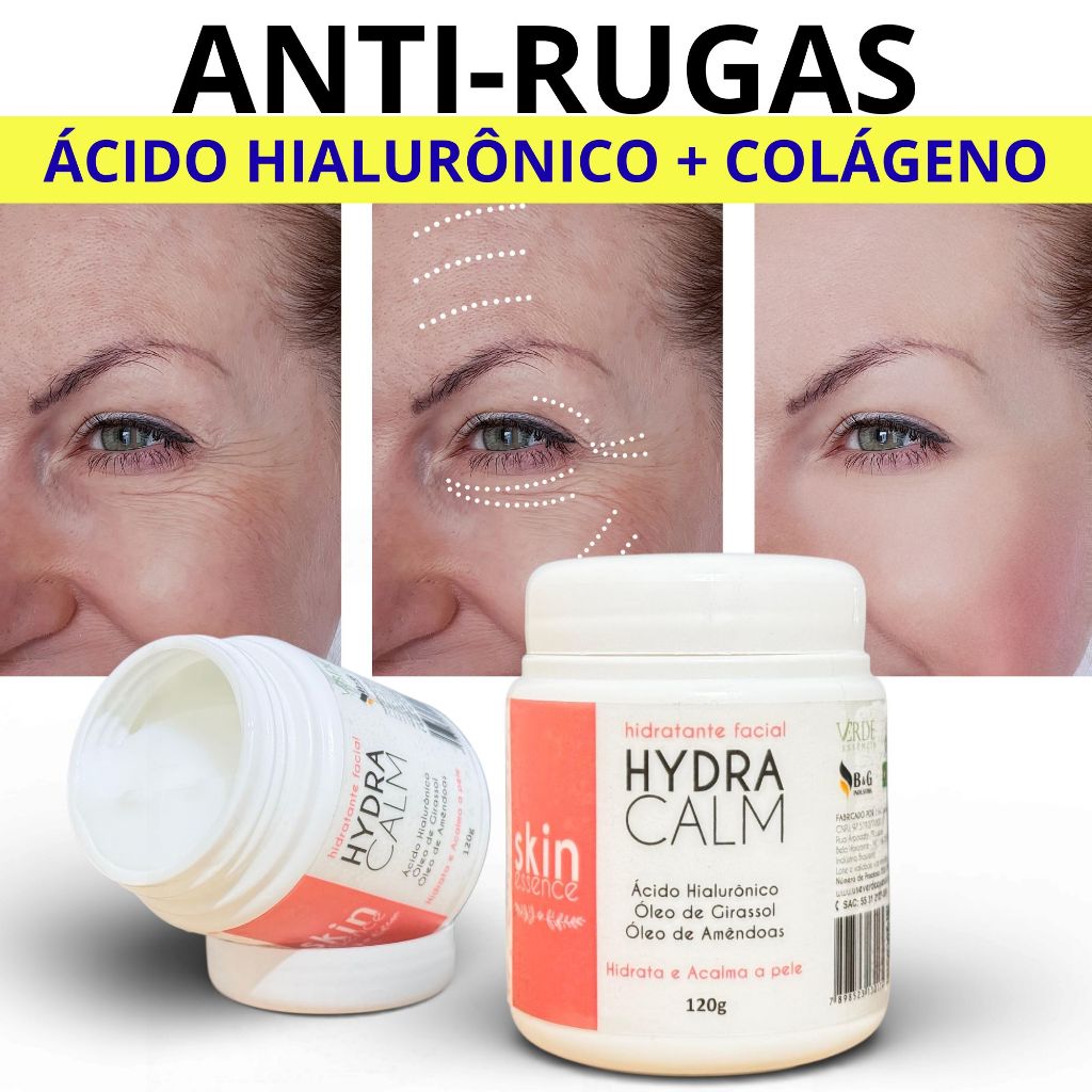 Creme Anti-Rugas Ácido Hialurônico Hidratação Profunda Anti-Flacidez Colágeno Pele Firme E Jovem
