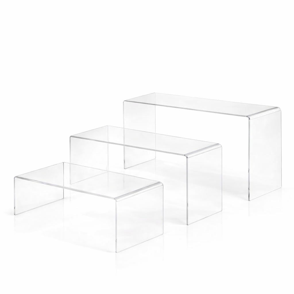 Plataforma Suporte para Calçado e Doces Acrílico 3mm Expositor de Sapatos Vitrine Kit 3 Peças em Oferta na Shopee