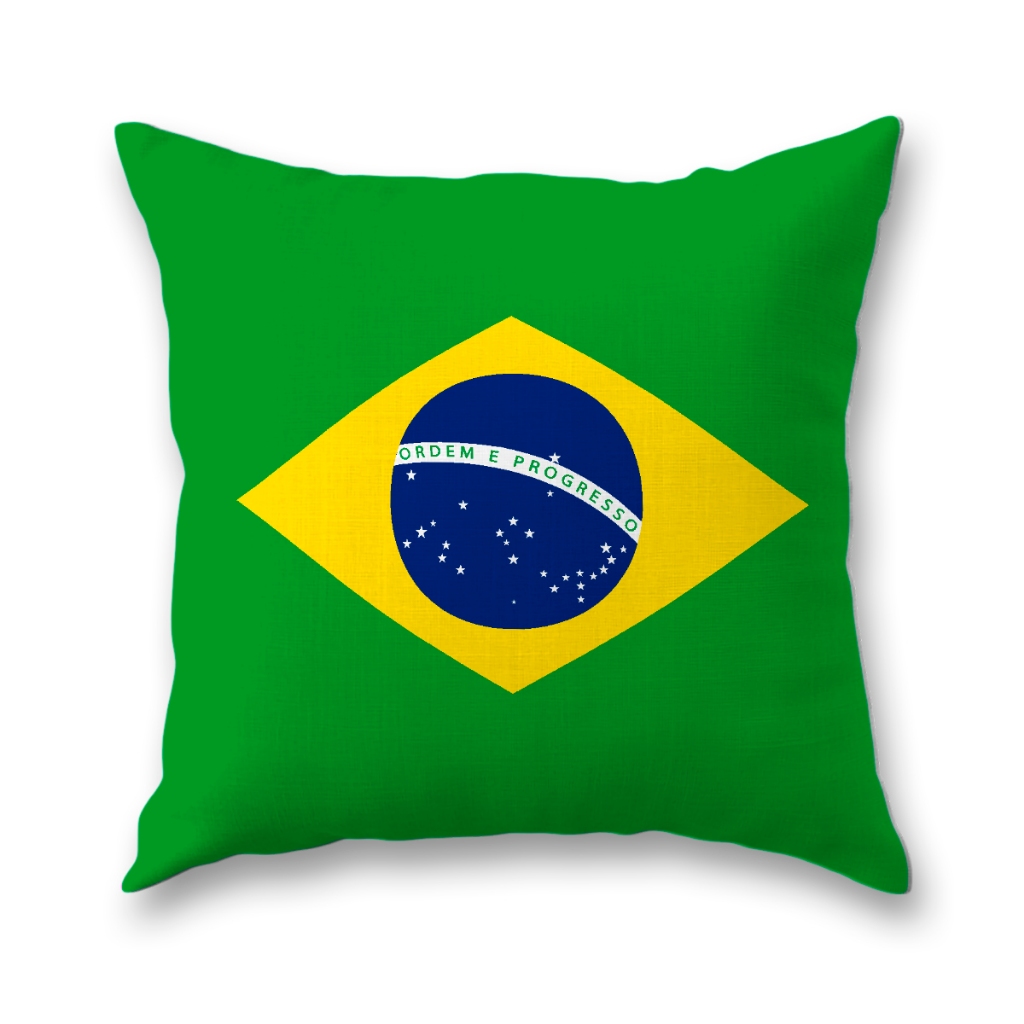 Capa de Almofada 40x40 Tema Bandeira Copa do Mundo Bandeira Brasil Portugal Argentina Melhores Seleções Fifa