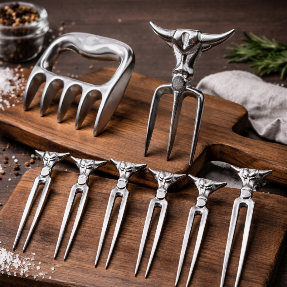 Kit Churrasco Garra de Urso Garfo Tridente Garfo Petisco Alumínio Fundido Resistente em Oferta na Shopee