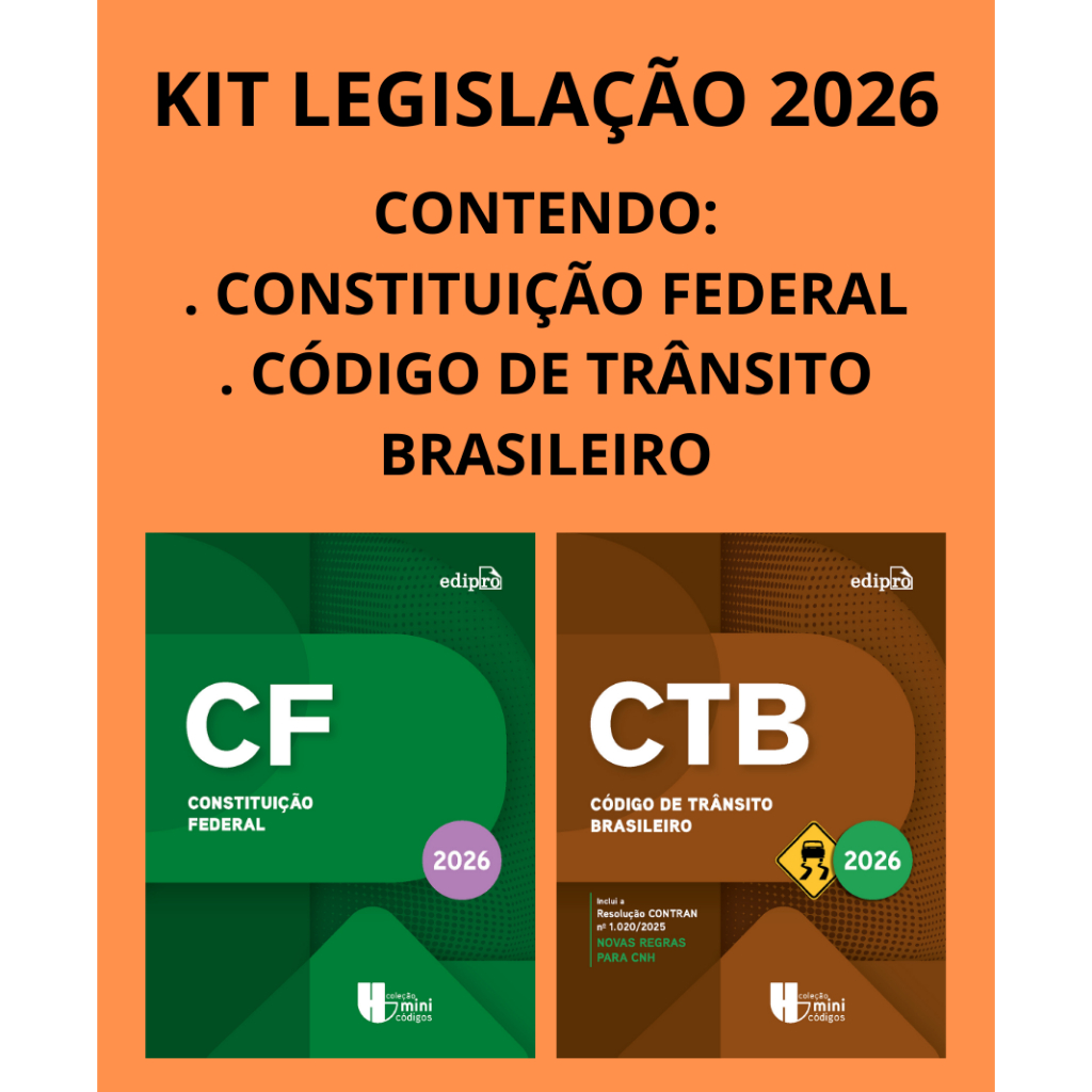 Livro Constituição Federal 2026 + Código de Trânsito Brasileiro 2026 - Coleção Minicódigos - Livros de direito