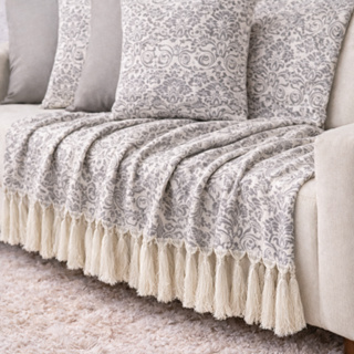 Manta para Sofá Jacquard 1,40x2,50 + 4 Capas Almofada Pronta Entrega em Oferta na Shopee