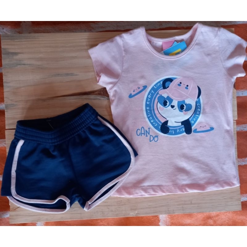 conjuntos para meninas camiseta e short moletinho TAM1.
