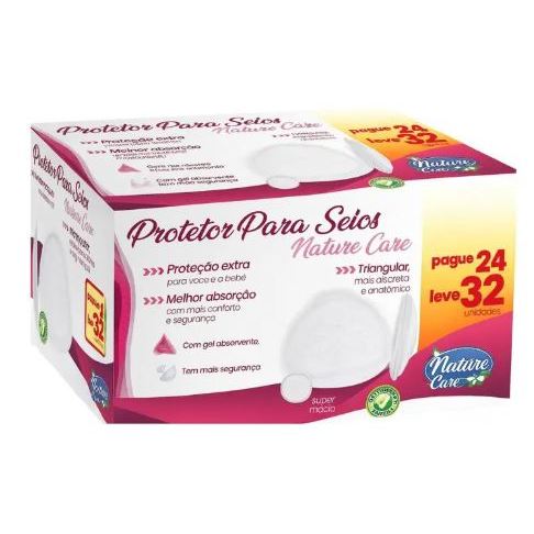 Absorvente de Seios Nature Care Pague 24 e Leve 32 unidades