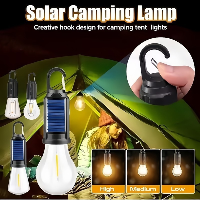 Lâmpada De Emergência Com LED Portátil Recarregável  Iluminacao Ajustável  solar abbot store