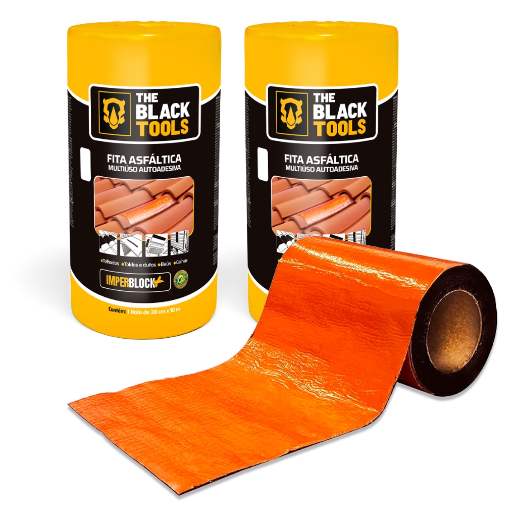 Kit 2 Unidades De Manta Asfaltica 30cm X 10m Auto Adesiva Terracota The Black Tools em Oferta na Shopee