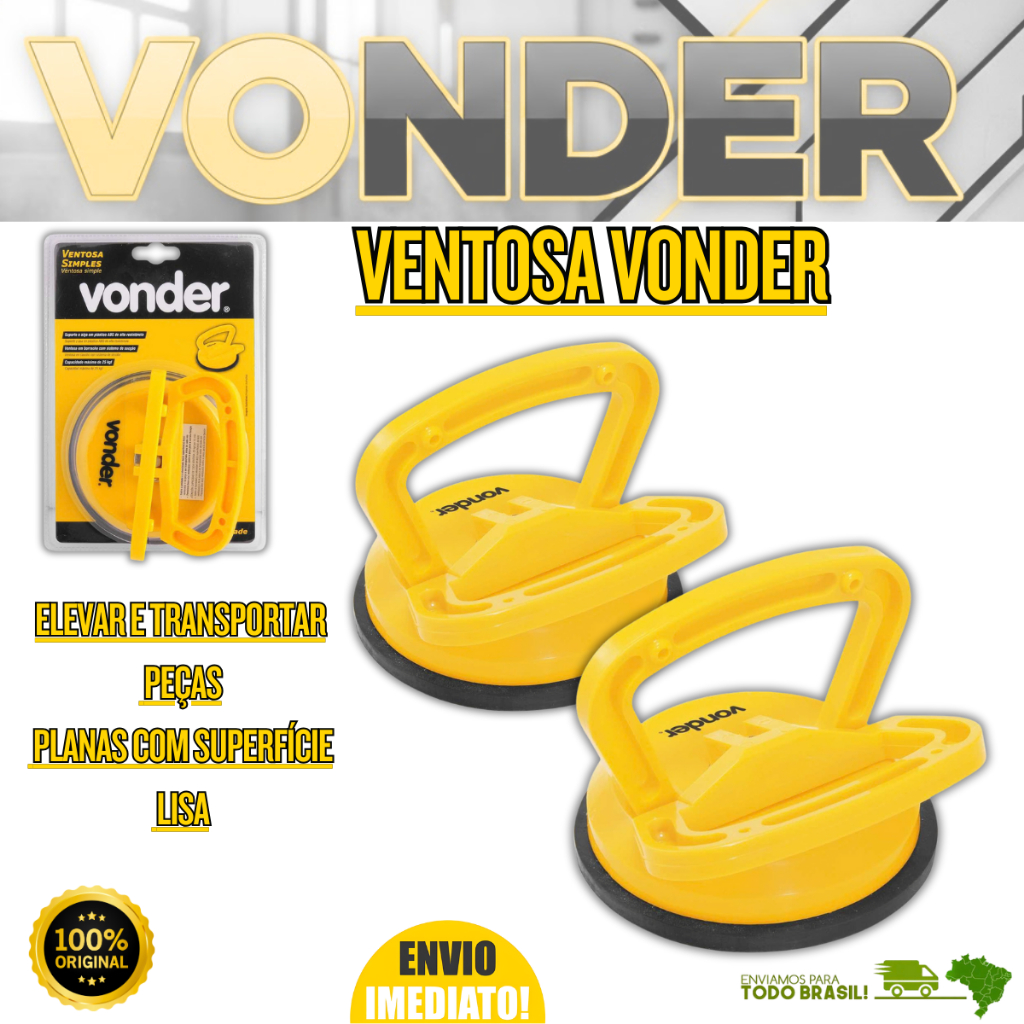 Ventosa Simples Manual Para Espelhos Vidros Cerâmica Vonder Até 25Kg Oferta Prem