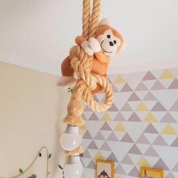 Luminária Corda Sisal Pendente Lustre Duplo 1.50 Metros Pendente De Corda E27 Iluminação de Teto em Oferta na Shopee