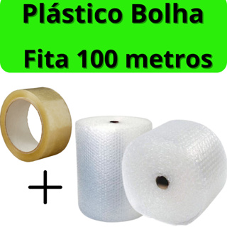 Plástico Bolha Bobina 43cm X 10 metros E-Commerce 25 micras Mais Fita 100 Metros em Oferta na Shopee