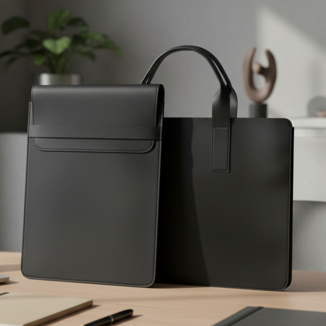 Capa Case Maleta Pasta Sacola Com Alça Notebook Bolsa Computador Couro Costurado 17 Polegadas