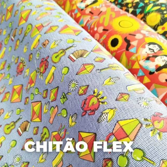 Tecido Chitão Flex Junino Colorido Roupas Vestido Saia blusa Moda Caipira   Artesanato Decoração
