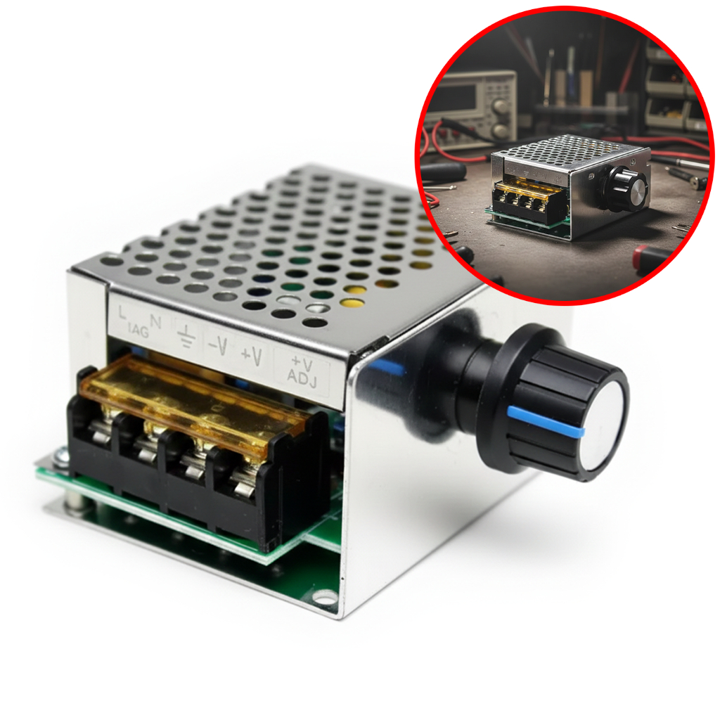 Kit 2 Dimmer 220v 4000w Gabinete Metálico Controle Potência