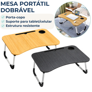 Mesa Dobrável Para Notebook Com Porta Tablet Porta Copos Home Office Mesa de Colo em Oferta na Shopee