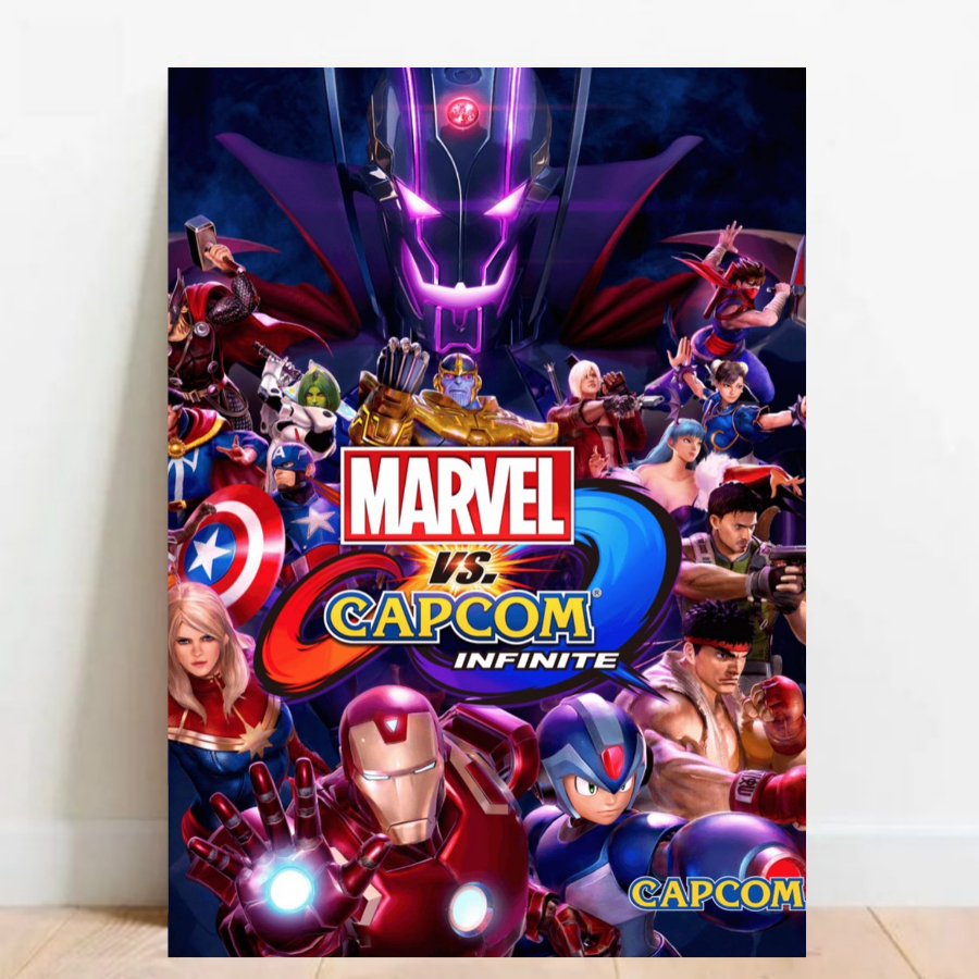 Quadro Placa decorativa Geek Gamer Marvel vs. Capcom video games Arte Poster A2 04