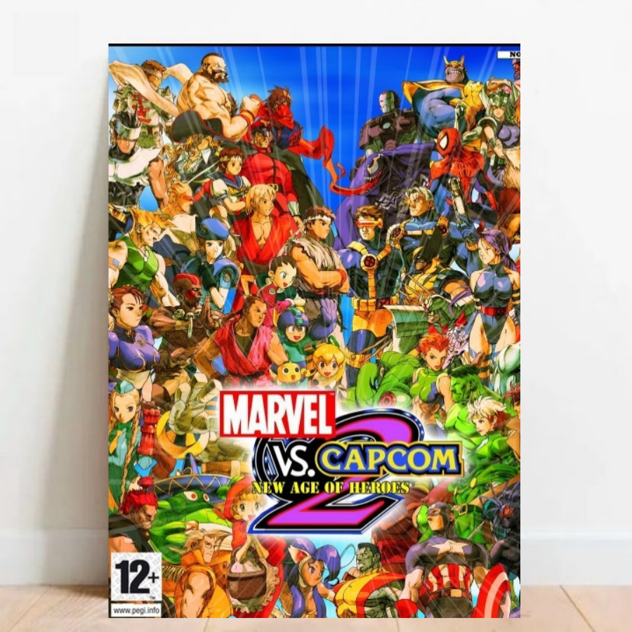 Quadro Placa decorativa Geek Gamer Marvel vs. Capcom video games Arte Poster A2 06