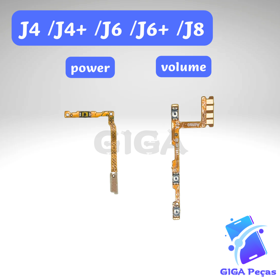 Flex Botão Power e Volume Galaxy J4 / J4 Plus / J6 / J6 Plus / J8