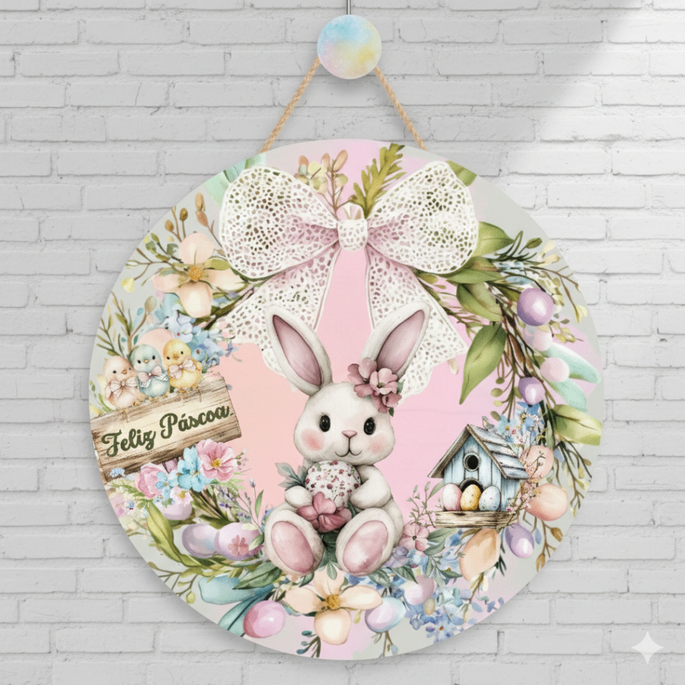 Páscoa Presente Enfeite Minimalista Porta Entrada Em Mdf Casa e Decoração. em Oferta na Shopee