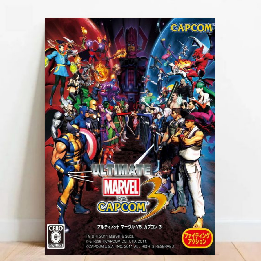 Quadro Placa decorativa Geek Gamer Marvel vs. Capcom video games Arte Poster A2 09