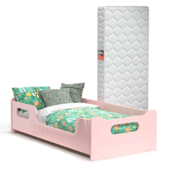 Cama Infantil Montessoriana Baixa Com Colchão Juvenil E Grade De Proteção Para Quarto De Criança Menina Menino Encanto