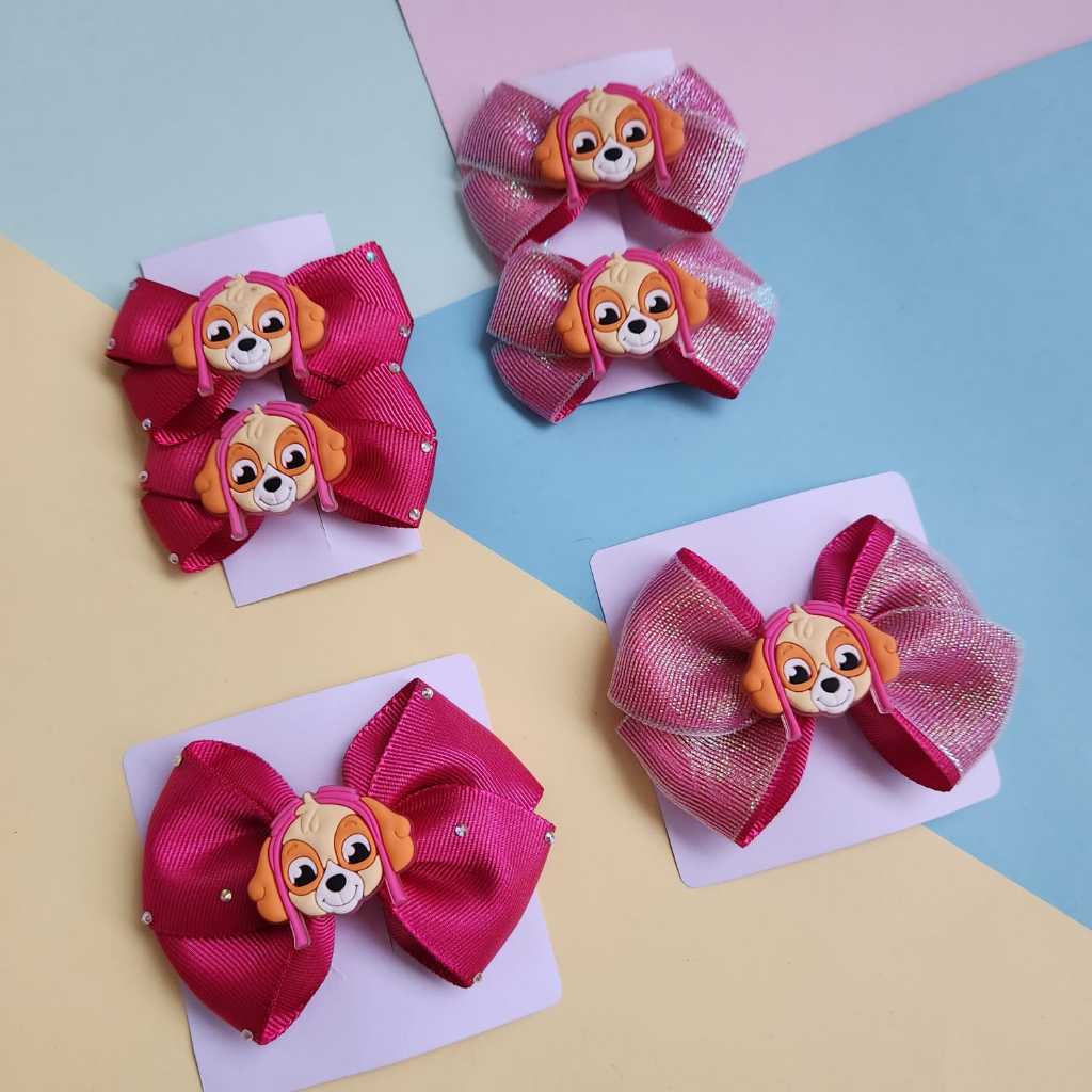 Laço Skye Parzinho Skye Patrulha canina Laço infantil Laço de cabelo em Oferta na Shopee