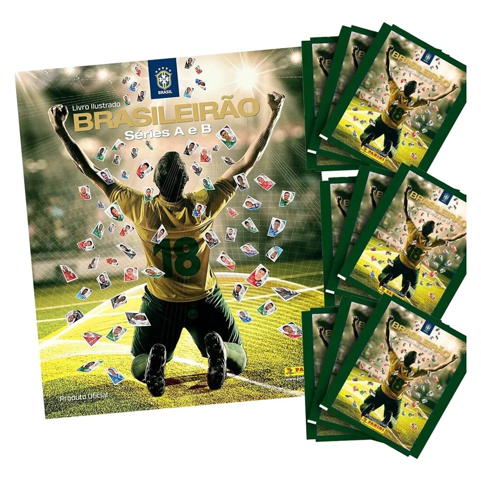 ÁLBUM  CAMPEONATO BRASILEIRO 2018 + 24 (120 figurinhas) ENVELOPES DE FIGURINHAS NOVOS E LACRADOS - ORIGINAL PANINI