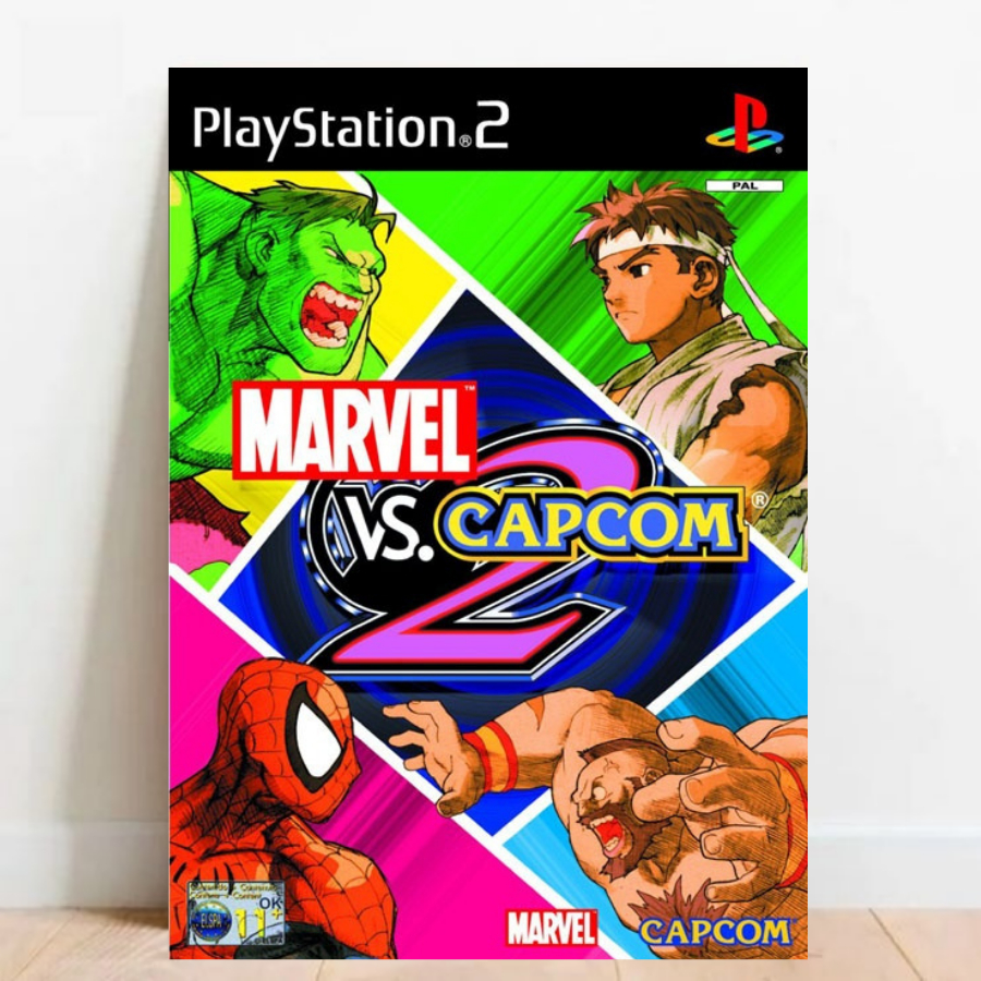 Quadro Placa decorativa Geek Gamer Marvel vs. Capcom video games Arte Poster A2 011