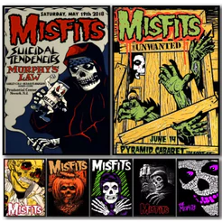 Kit 10 Quadros Decorativo Misfits Decoração Rock Punk