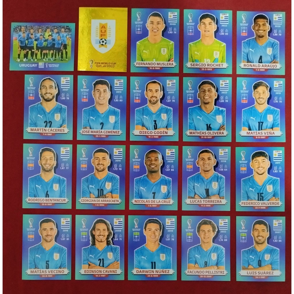 Figurinhas Avulsas da Copa do Mundo 2022 Seleção do Uruguai (URU)