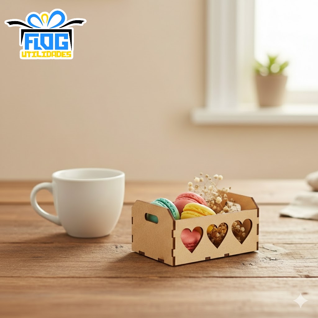 Kit Unidades Caixote / Caixotinho Coração - 15x10CM / Em MDF - Decoração Casa / Sala - Lembrancinha Decorativa