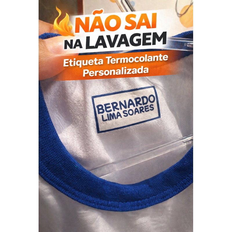Etiqueta Termocolante Personalizada Escolar | Nome da Criança | Não Sai na Lavagem | Uniforme Escolar em Oferta na Shopee