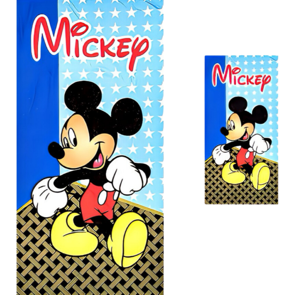 MICKEY PERSONALIZADA NOME BORDADO kit 1 Toalha de Banho Infantil Mickey + 1 Toalha de Rosto