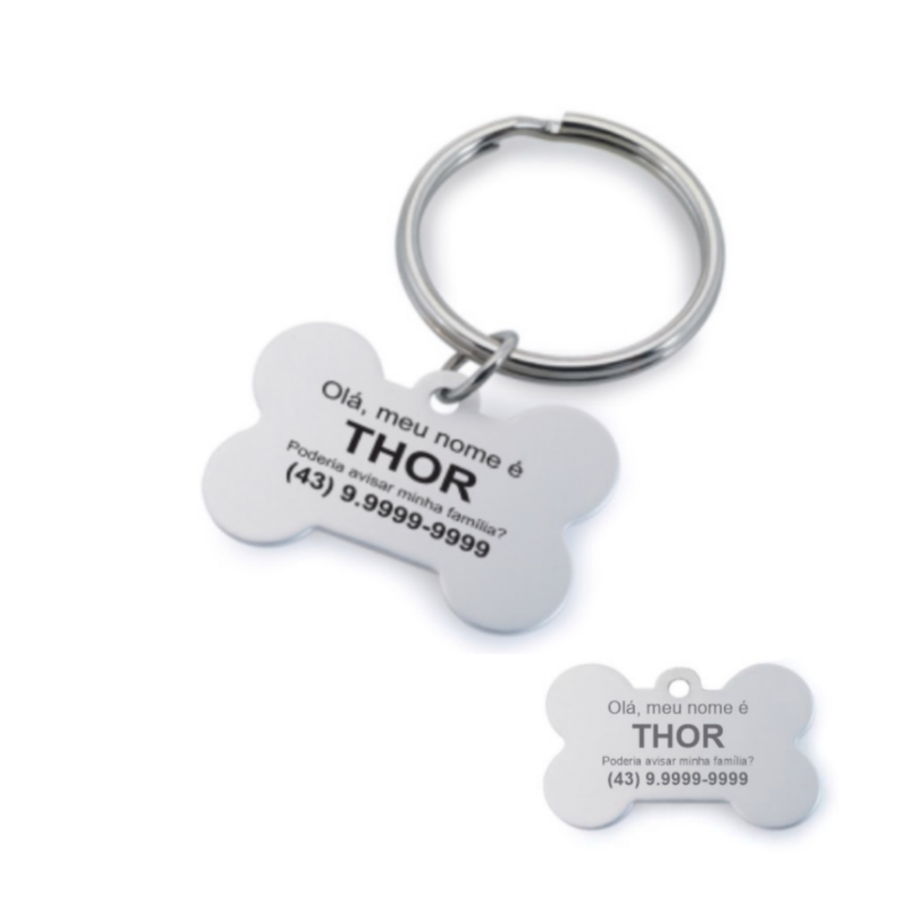 Kit 2 Tags Personalizada Cachorro Pingente Coleira Pet Tag Id Telefone Contato Chaveiro em Oferta na Shopee