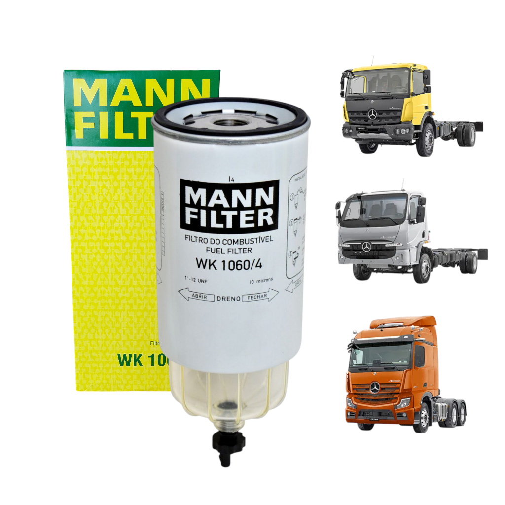 Filtro do Combustível Separador de Agua Mb Accelo Actros Atego Atron Axor Mann WK1060/4