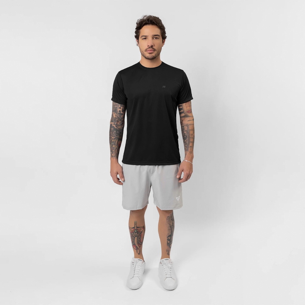Detalhes do Kit 3 Camisetas Masculinas Dry Fit Academia Malhar Treino e Dia a Dia Manga Curta Luzzoo