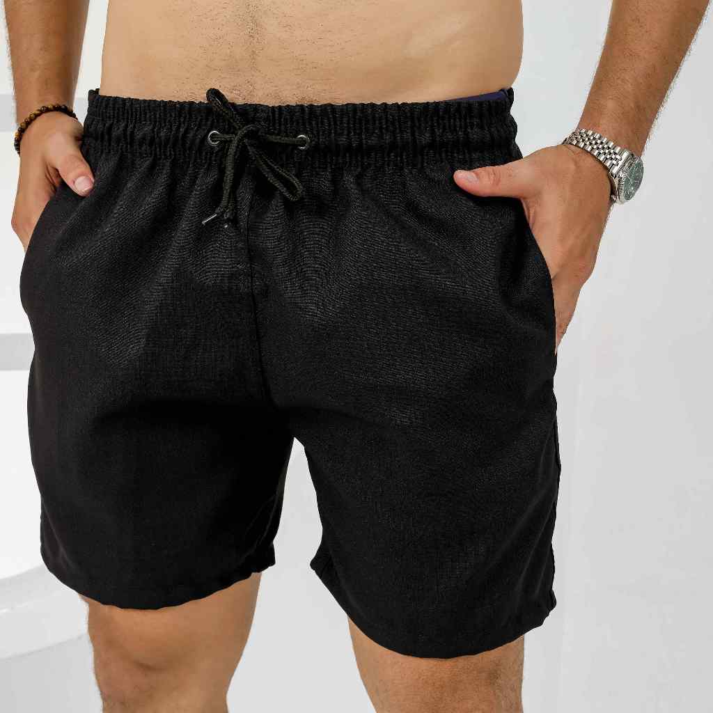 Short Linho Masculino Casual Confortável em Oferta na Shopee