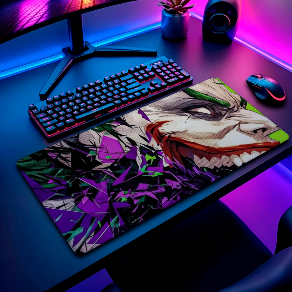 Mouse Pad Gamer Antiderrapante Speed Bordas Costuradas Confortavel Com Estampa Do Coringa Varios Tamanhos