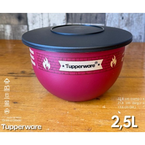 Tupperware Tigela Murano Sabor Na Brasa 2,5 Litros Tupper