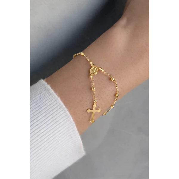 Pulseira de Terço de Nossa senhora Aparecida Bola Lisa